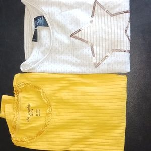 2 Long-sleeved shirts Abercrombie kids and Cynthia Rowley Size 11/12 and  7/8